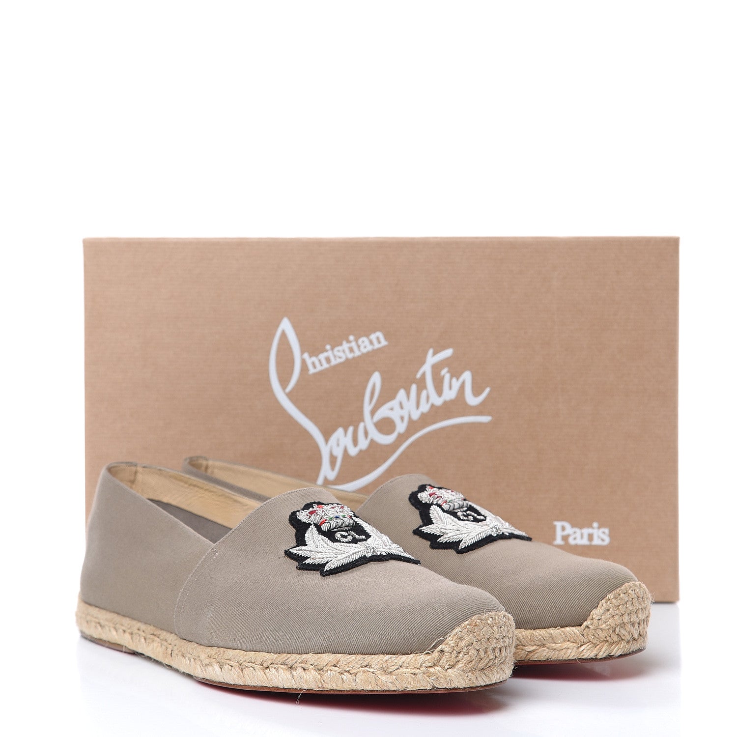 Christian Louboutin Jacquard Mens Rivalion Flat Espadrilles 44 Bavarois 9 of 9