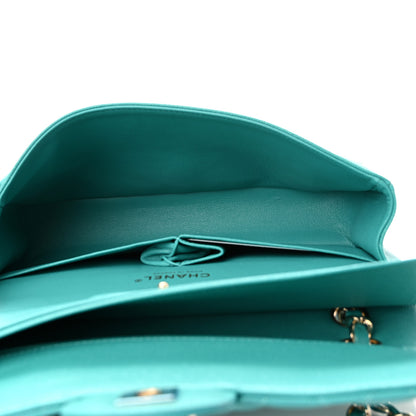 Chanel Caviar Quilted Medium Double Flap Turquoise 5 of 11