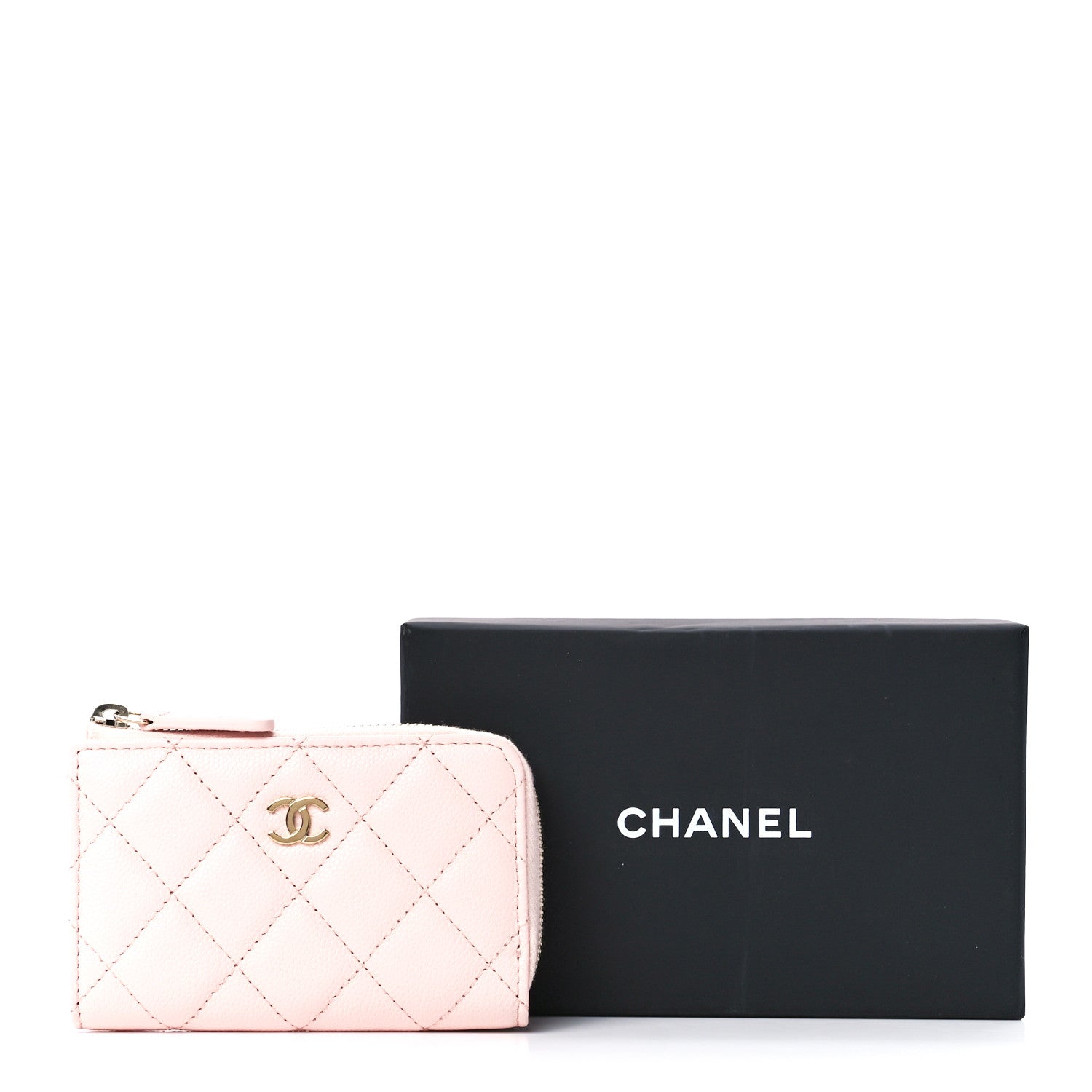Chanel Caviar Quilted Zipped Key Holder Case Light Pink 12 of 12