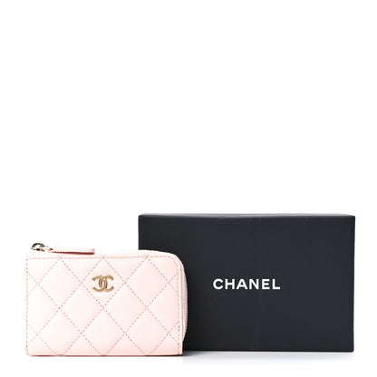 Chanel Caviar Quilted Zipped Key Holder Case Light Pink 12 of 12
