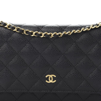 Chanel Caviar Quilted Wallet On Chain WOC Black 10 of 11