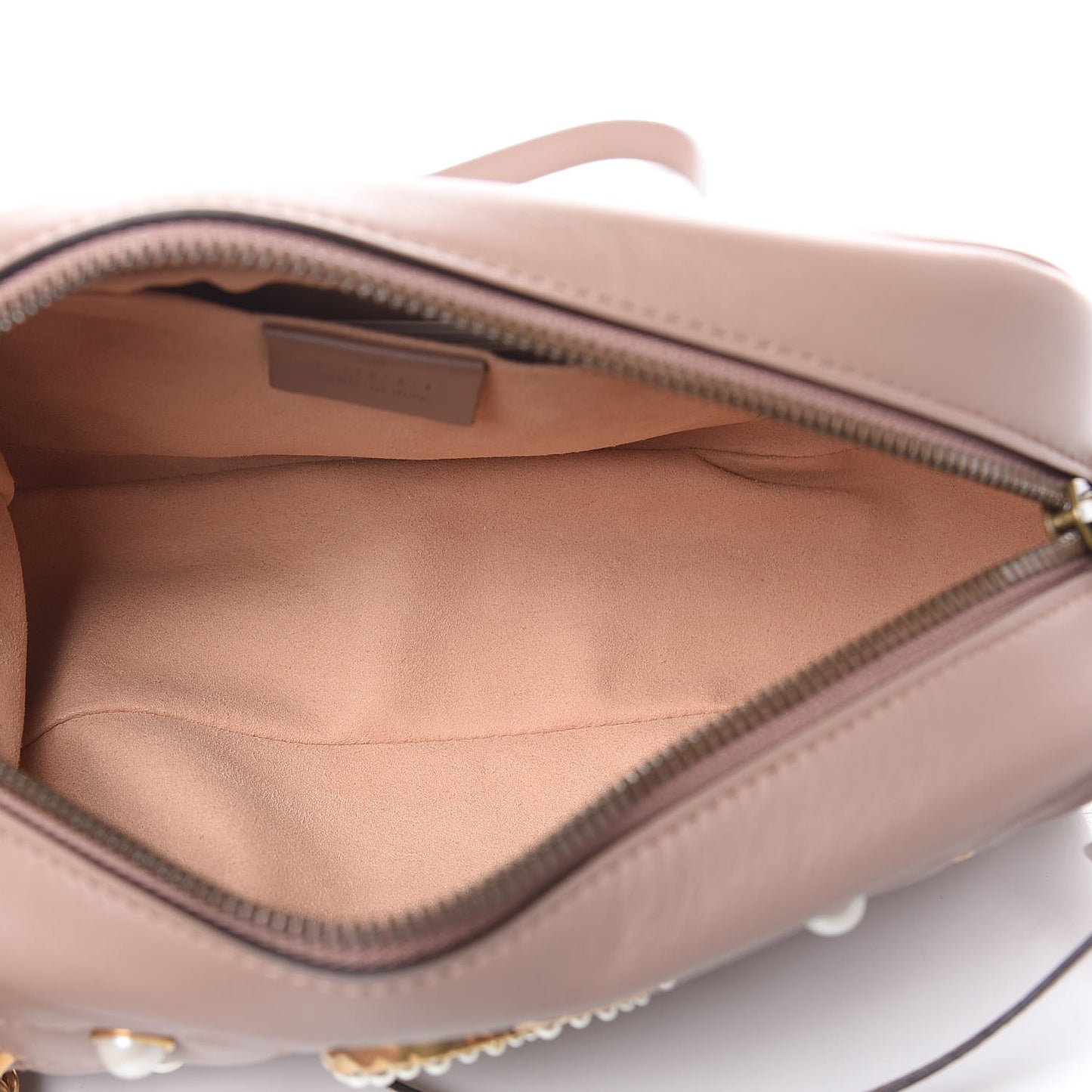 Calfskin Matelasse Studded Small Pearly GG Marmont Chain Shoulder Bag Porcelain Rose