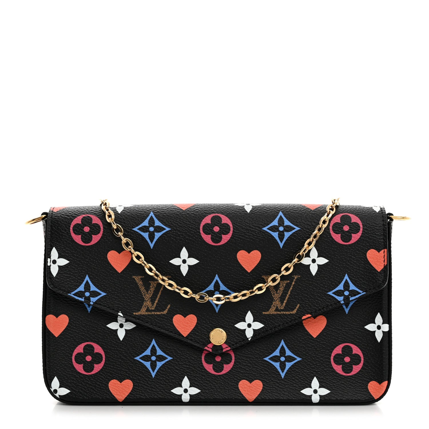 Louis Vuitton Game On Felicie Chain Wallet Black 1 of 11