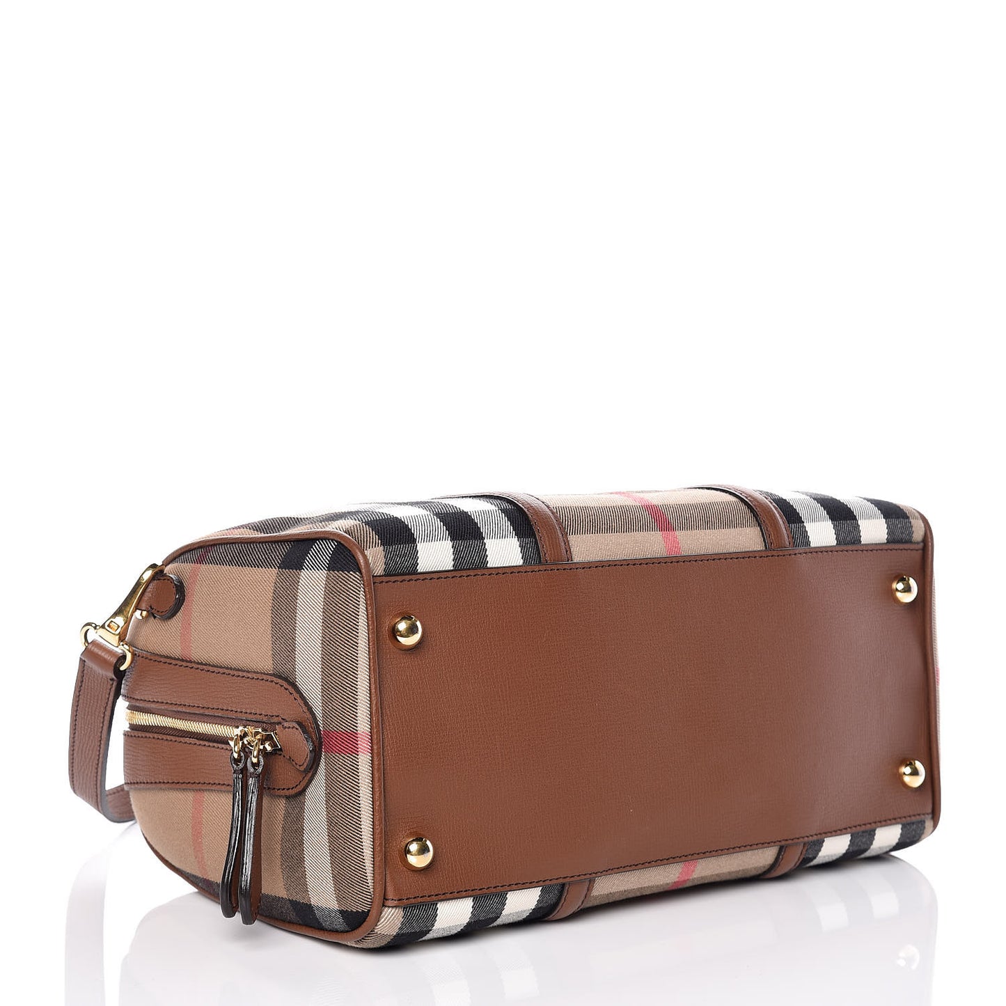 House Check Derby Calfskin Medium Alchester Bowling Bag Tan