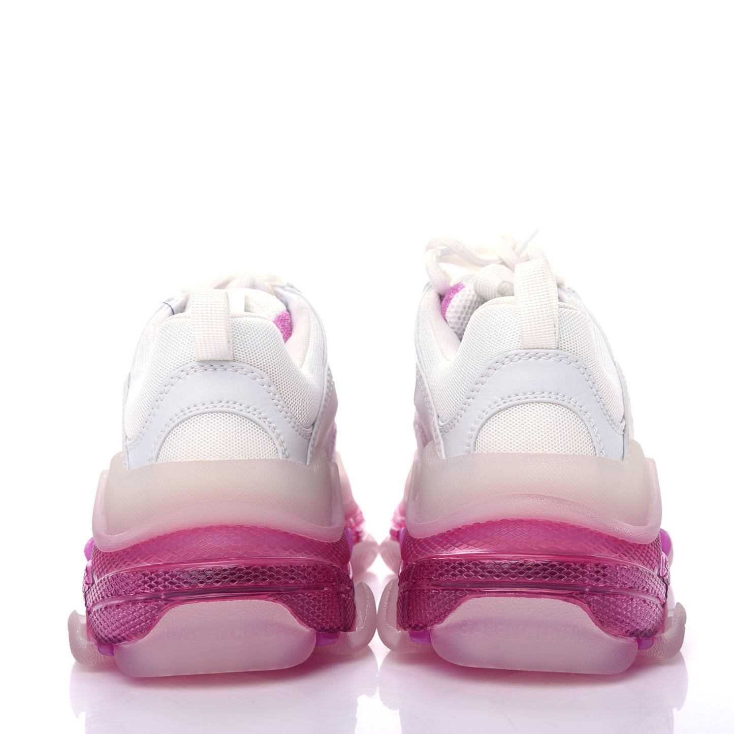 Fabric Mesh Clear Sole Womens Triple S Sneakers 37 White Pink