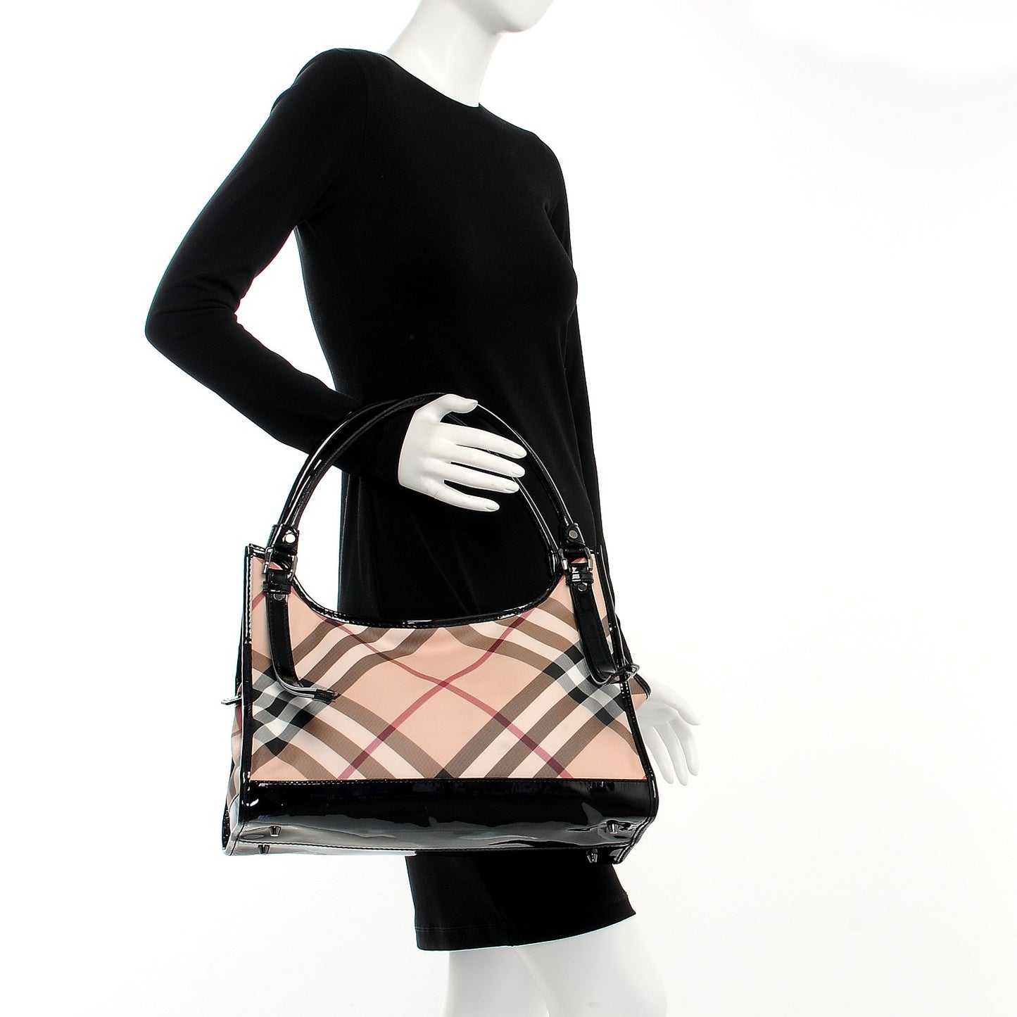 Patent Trim Supernova Check Ashmore Tote Black