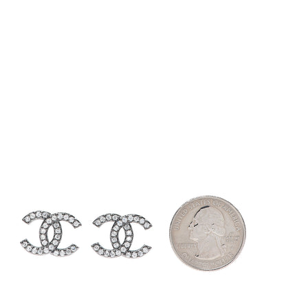 Chanel Ruthenium Crystal CC Earrings 2 of 4