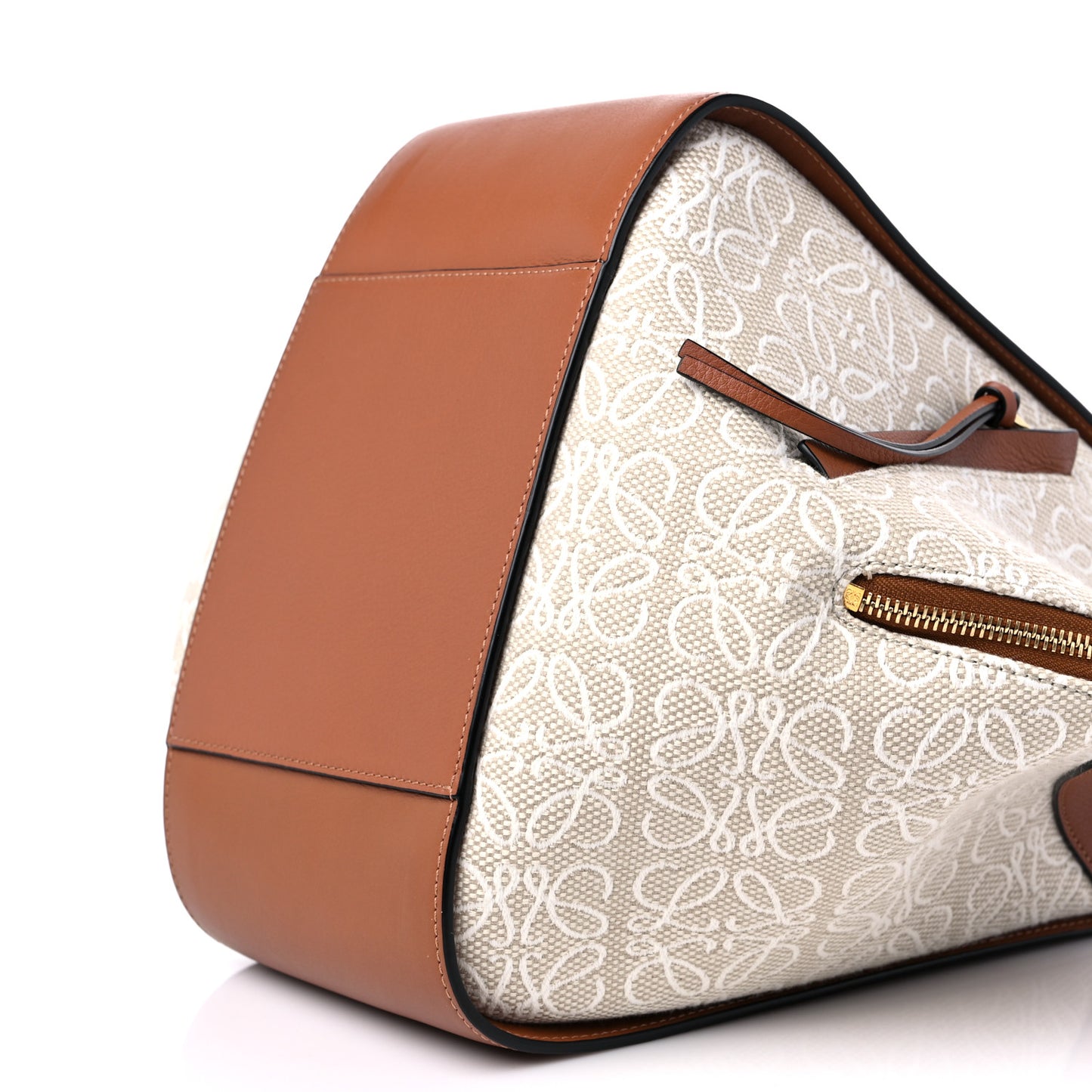 Calfskin Canvas Anagram Small Hammock Shoulder Bag Ecru Tan