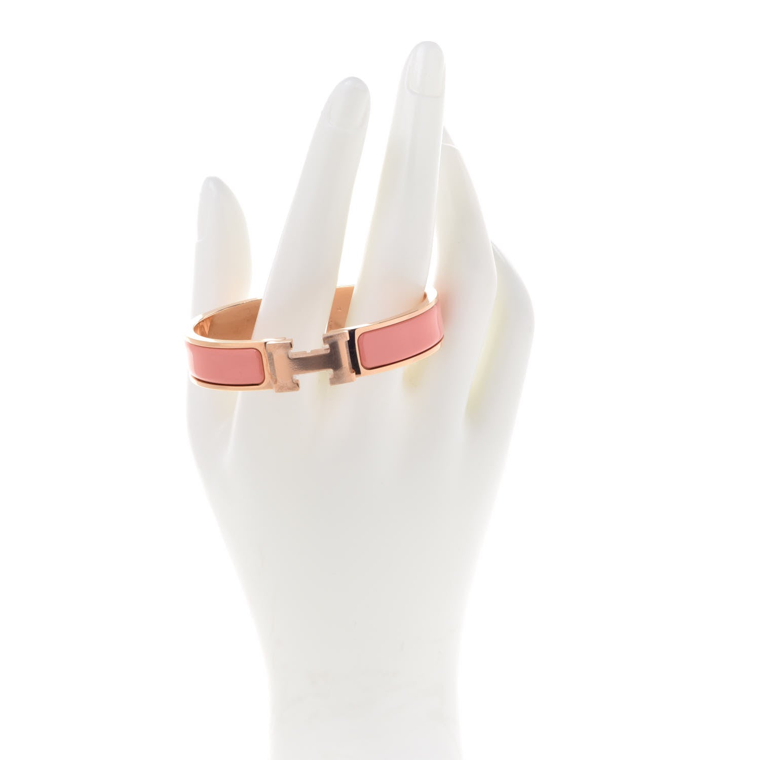 Hermes Enamel Narrow Clic Clac H Bracelet PM Rose Florida 2 of 6