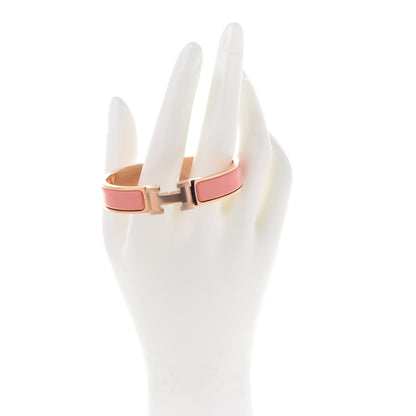 Hermes Enamel Narrow Clic Clac H Bracelet PM Rose Florida 2 of 6