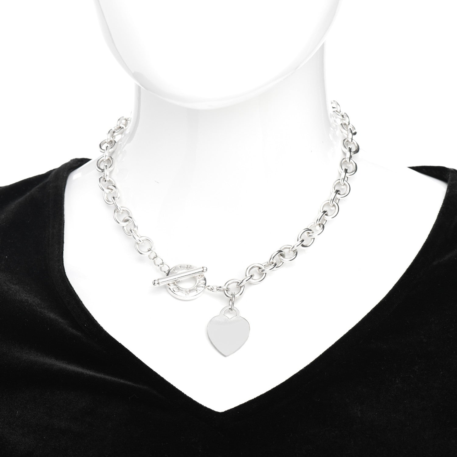 Tiffany Sterling Silver Heart Tag Toggle Necklace 2 of 4