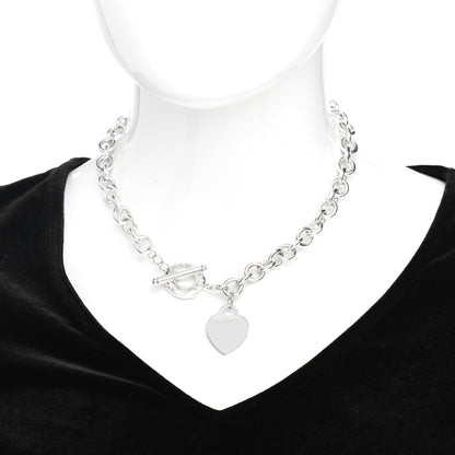 Tiffany Sterling Silver Heart Tag Toggle Necklace 2 of 4