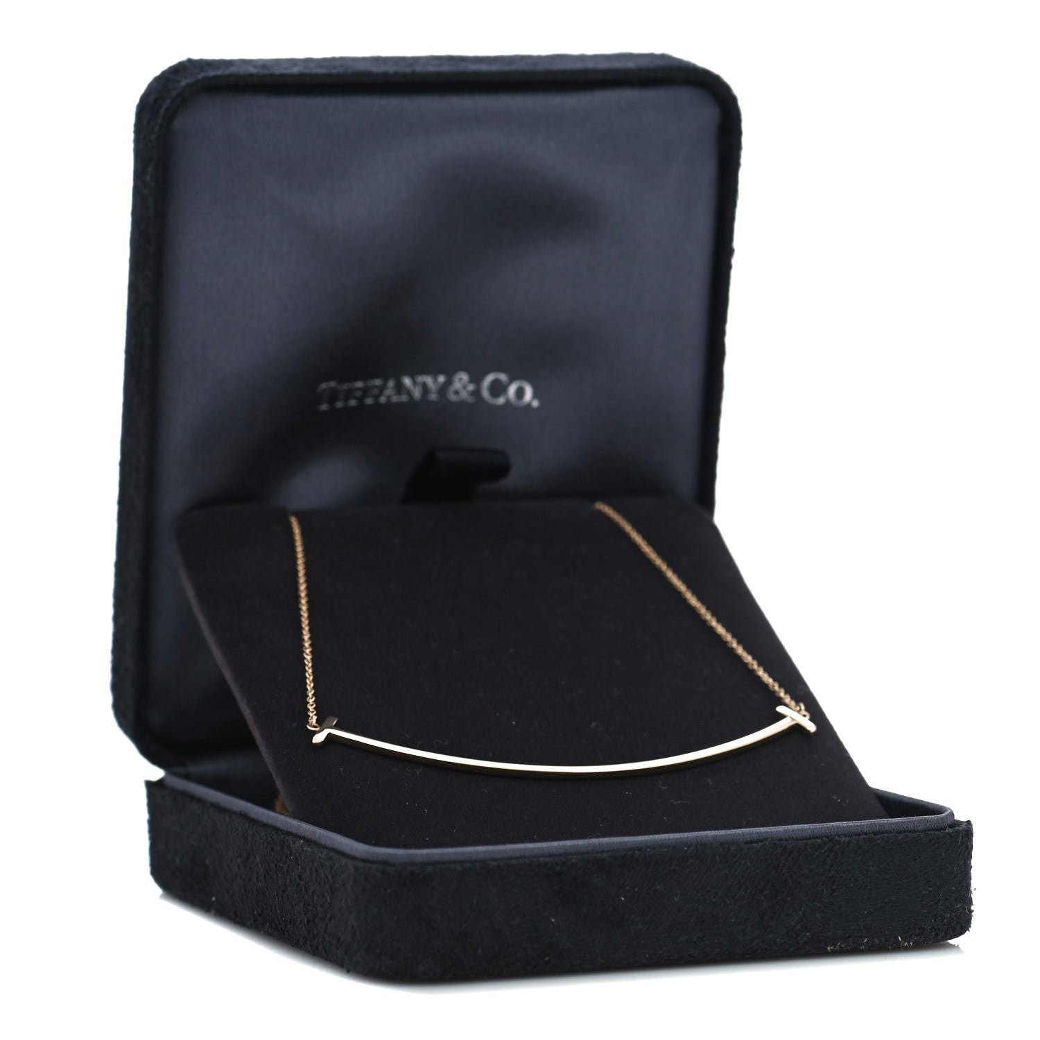 Tiffany 18K Yellow Gold Large T Smile Pendant Necklace 5 of 5