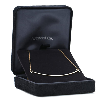 Tiffany 18K Yellow Gold Large T Smile Pendant Necklace 5 of 5