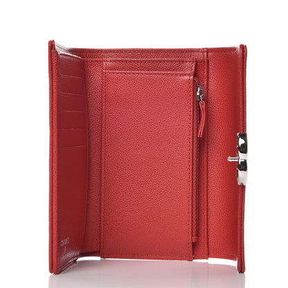 Chanel Grained Calfskin Quilted CC Box Flap Wallet Red 7 of 12