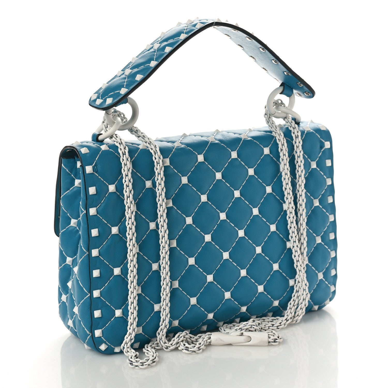 Valentino Garavani Lambskin Medium Free Rockstud Spike Shoulder Bag Cerulean 3 of 9