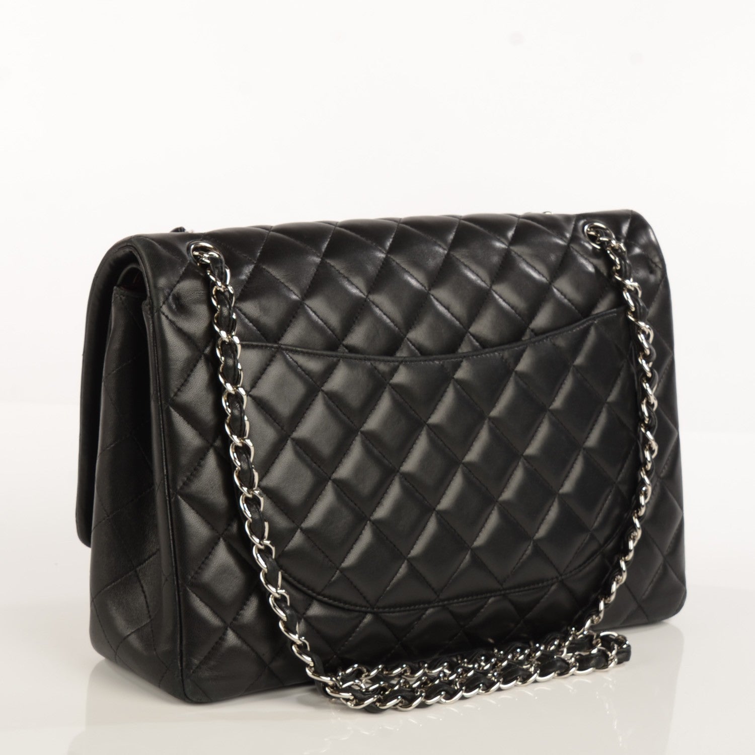 Chanel Lambskin Quilted Maxi Double Flap Black 3 of 9