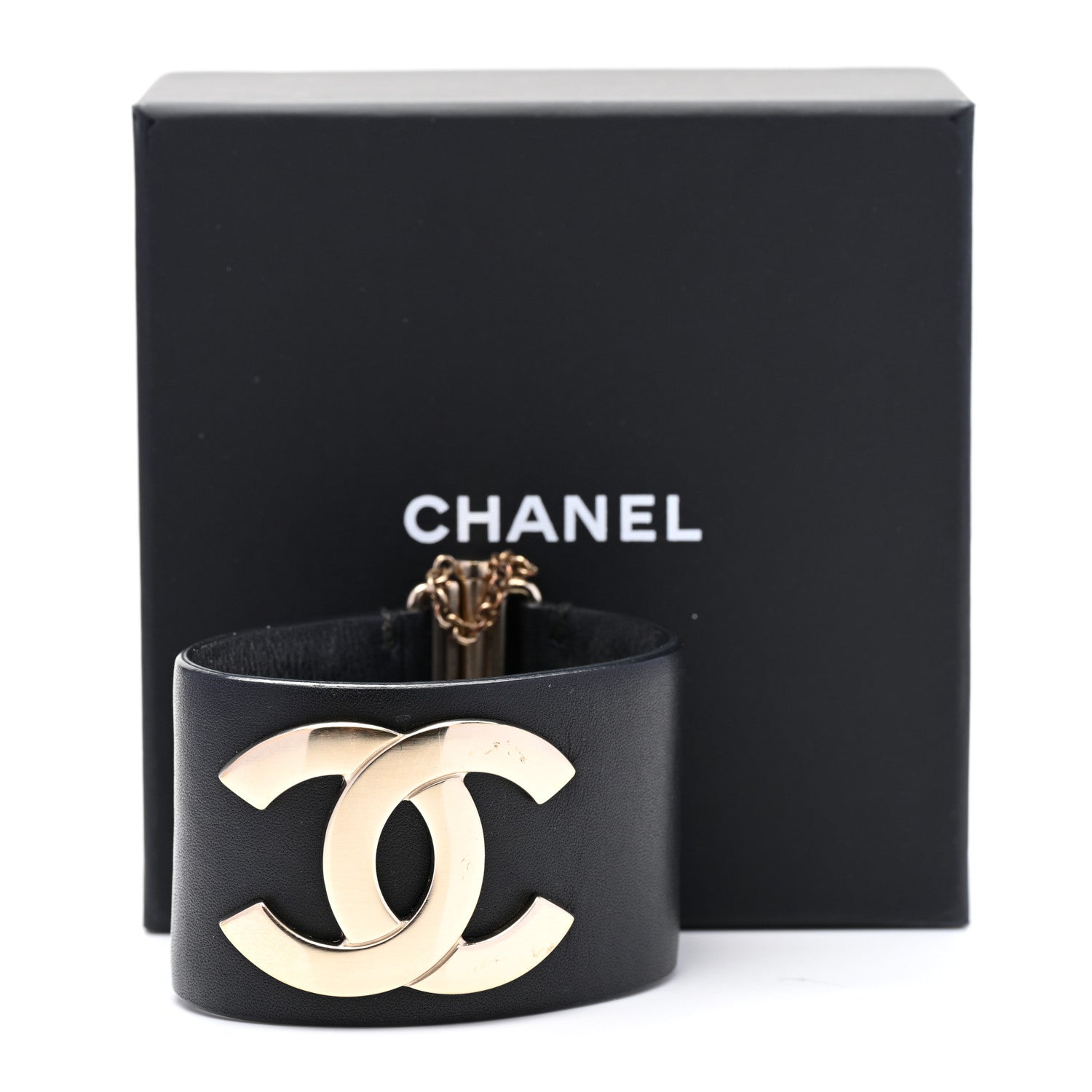 Chanel Calfskin CC Wide Cuff M Black 7 of 7