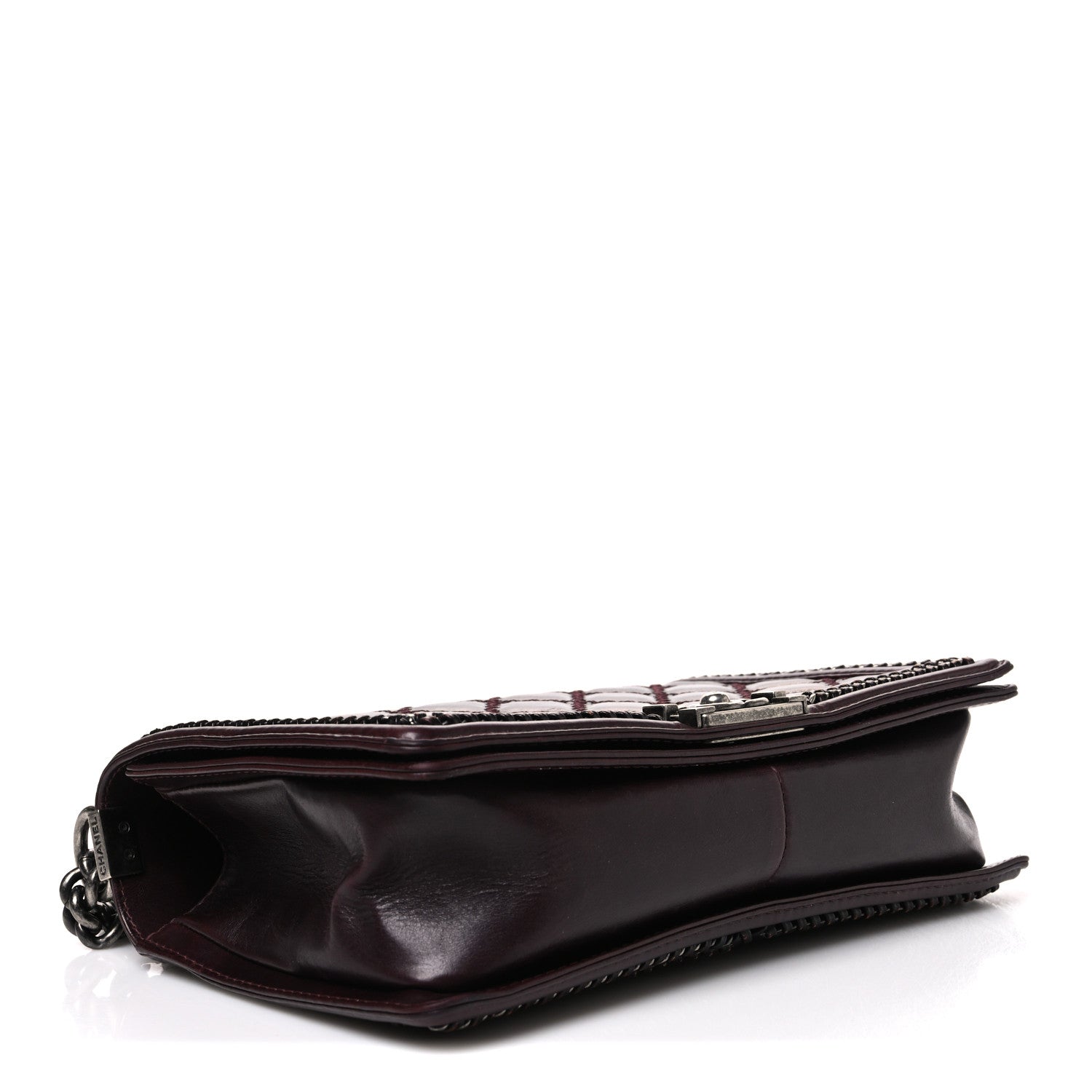 Chanel Goatskin Quilted New Medium Boy Handle Flap Burgundy 4 of 10