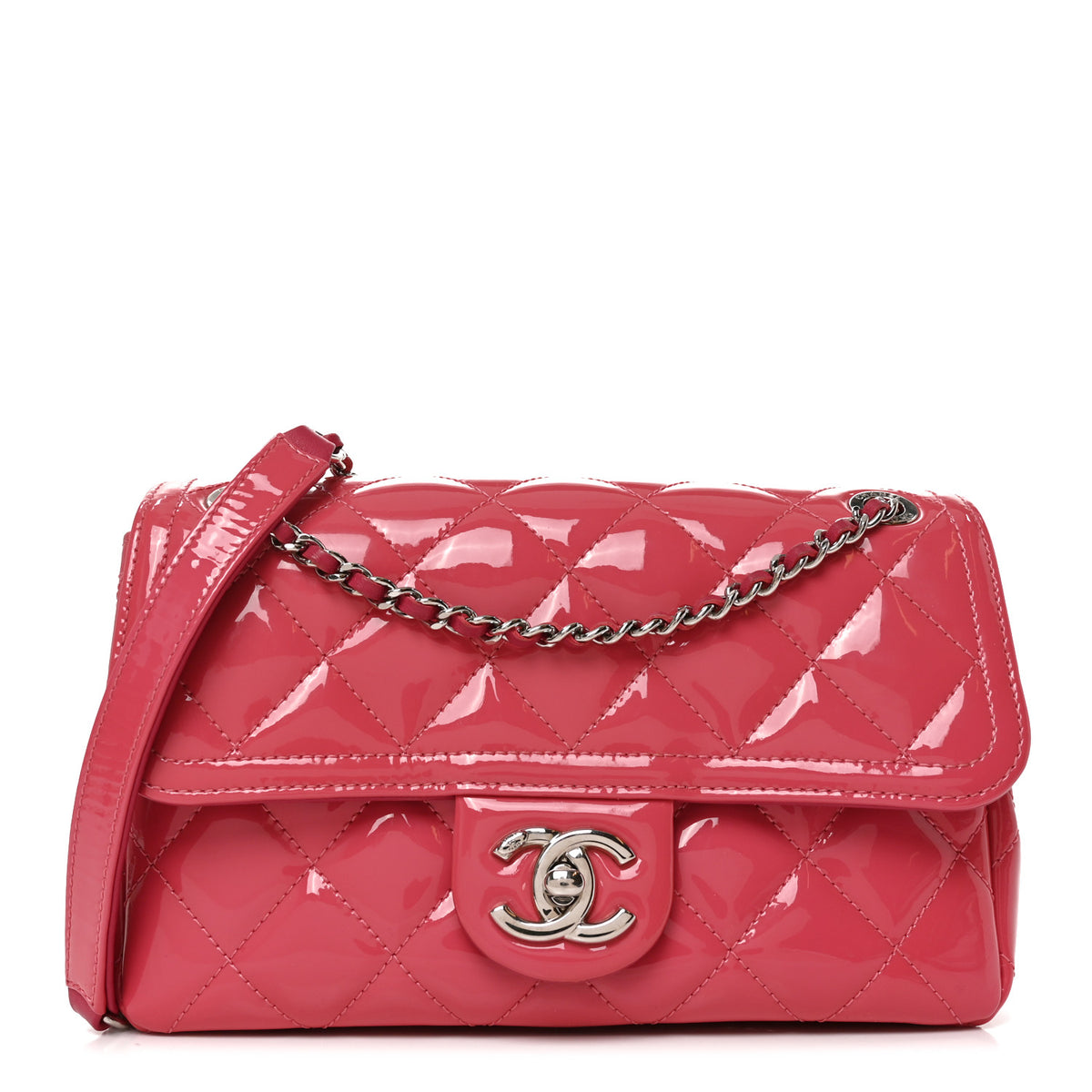 Chanel Patent Quilted Small Coco Shine Flap Pink 1 of 10