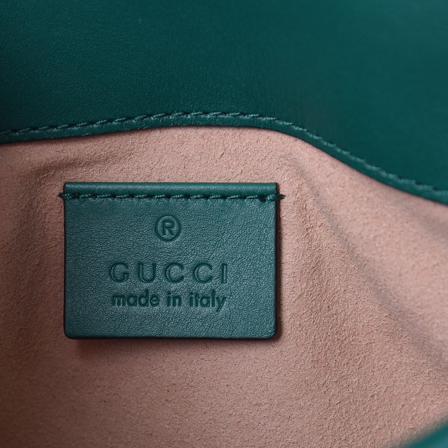 Gucci Calfskin Matelasse Super Mini GG Marmont Shoulder Bag Emerald Green 6 of 11