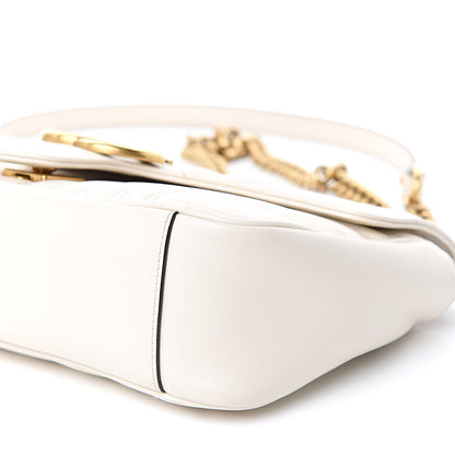 Gucci Calfskin Matelasse Small GG Marmont Shoulder Bag White 9 of 10