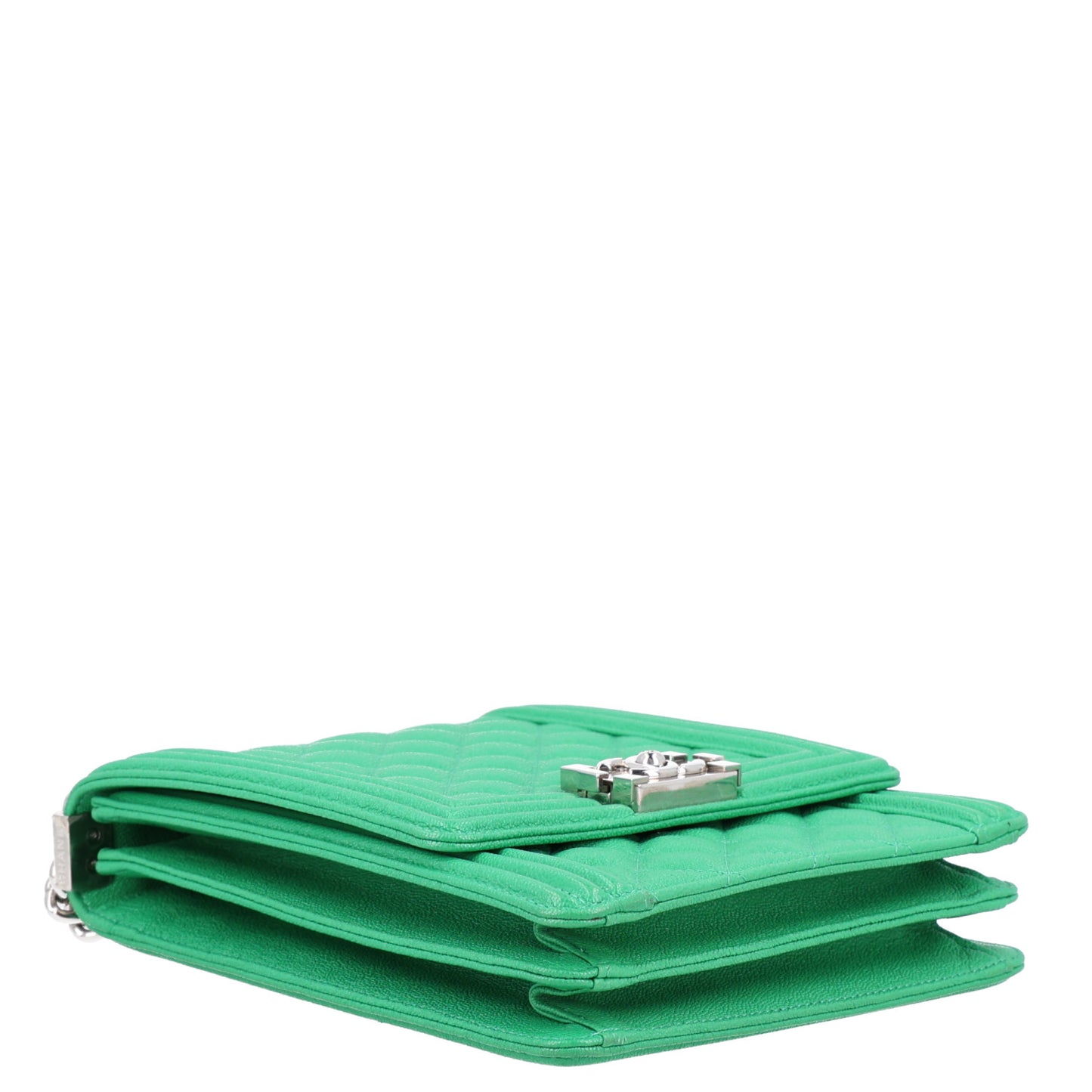 Caviar Quilted North South Boy Flap Green