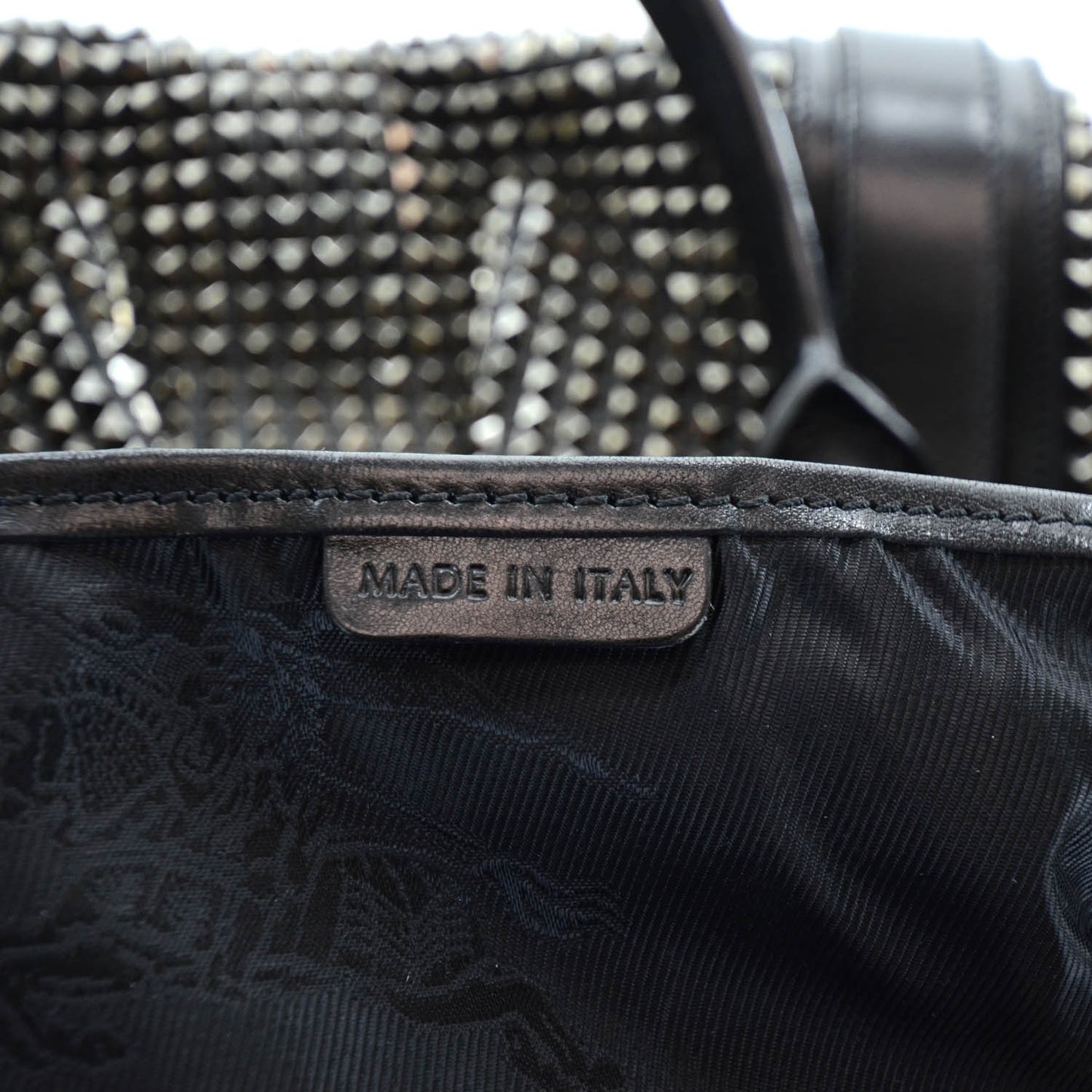 Prorsum Leather Studded Knight Satchel Black