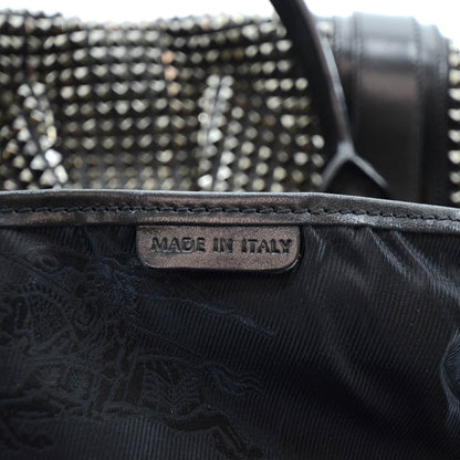 Burberry Prorsum Leather Studded Knight Satchel Black 8 of 10