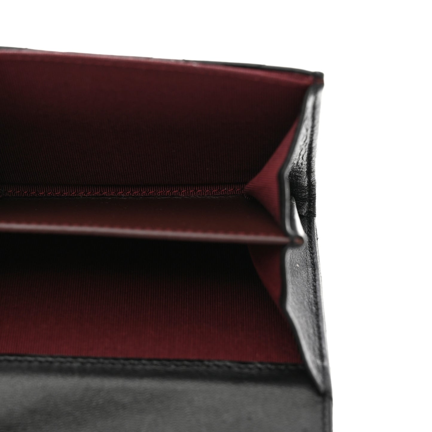 Lambskin Quilted Flap Card Holder Wallet Black