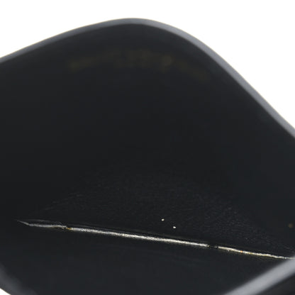 Saint Laurent Grain De Poudre Matelasse Chevron Monogram Credit Card Case Black 5 of 6