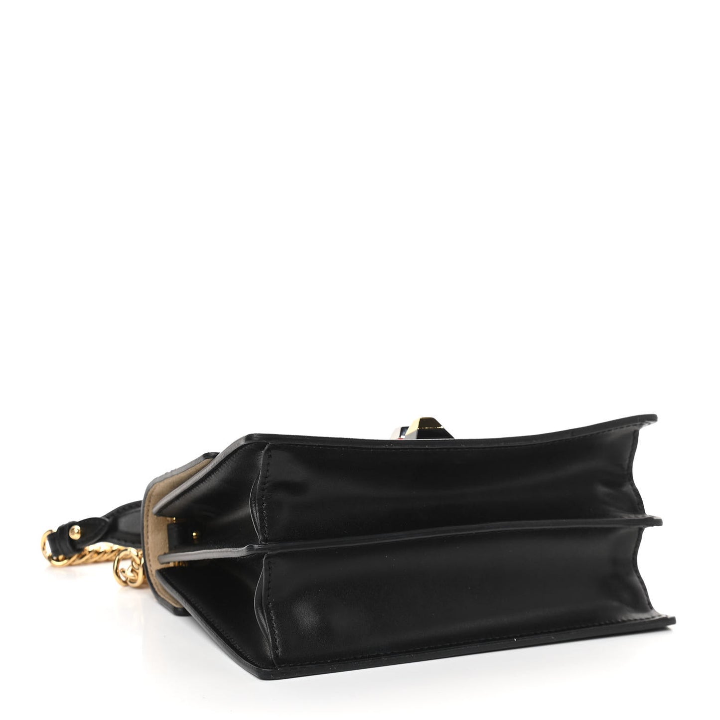 Vitello Liberty Bi-Color FF 1974 Embossed Small Kan I Shoulder Bag Black Maya