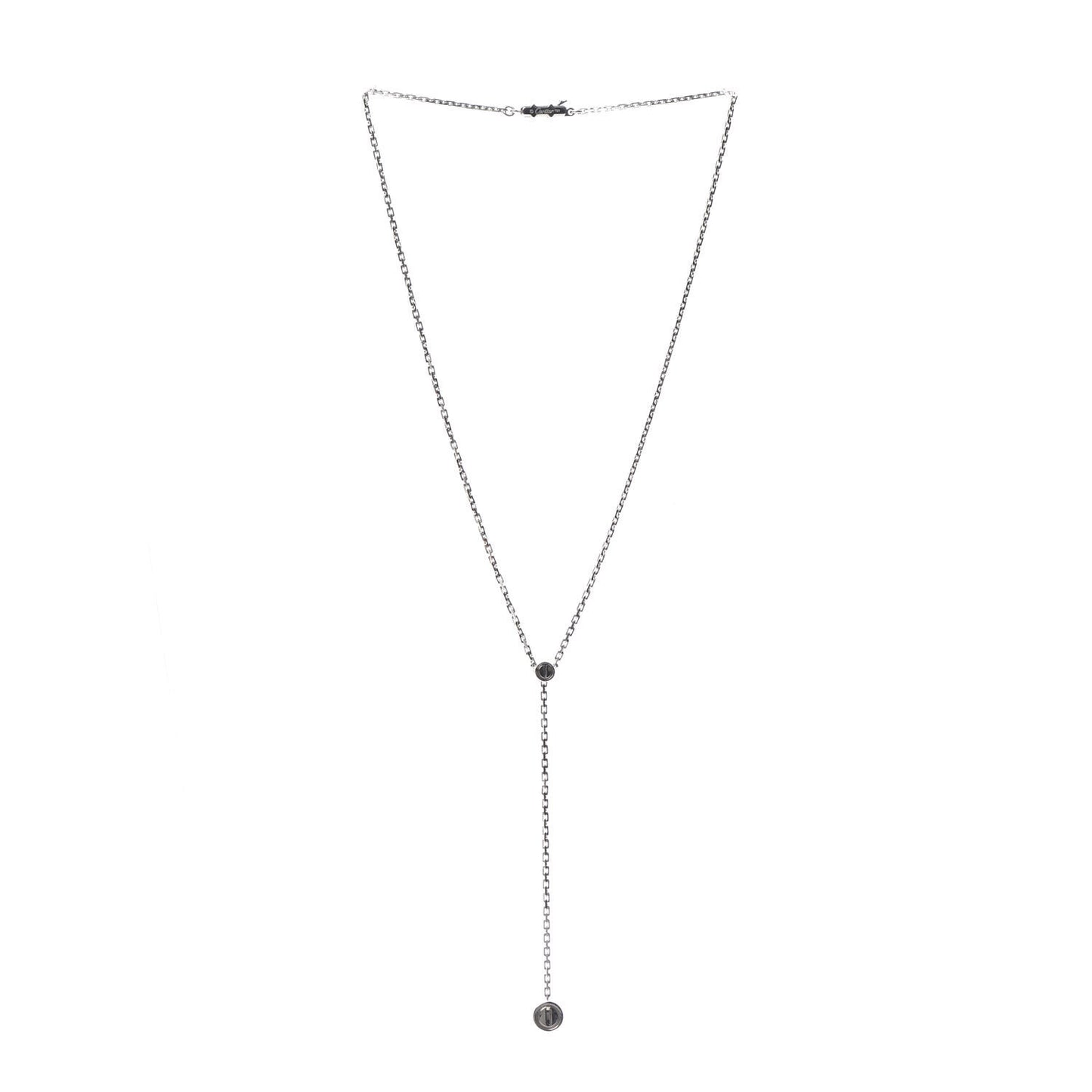 18K White Gold LOVE Drop Necklace