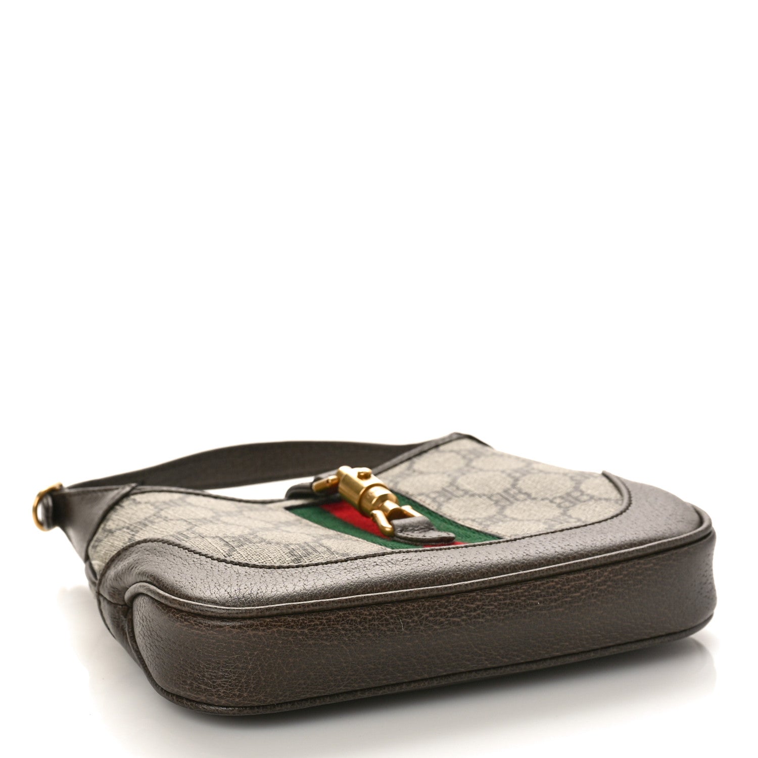 Gucci X BALENCIAGA BB Supreme Monogram Calfskin Web Mini Jackie 1961 Hobo Beige Ebony 4 of 10