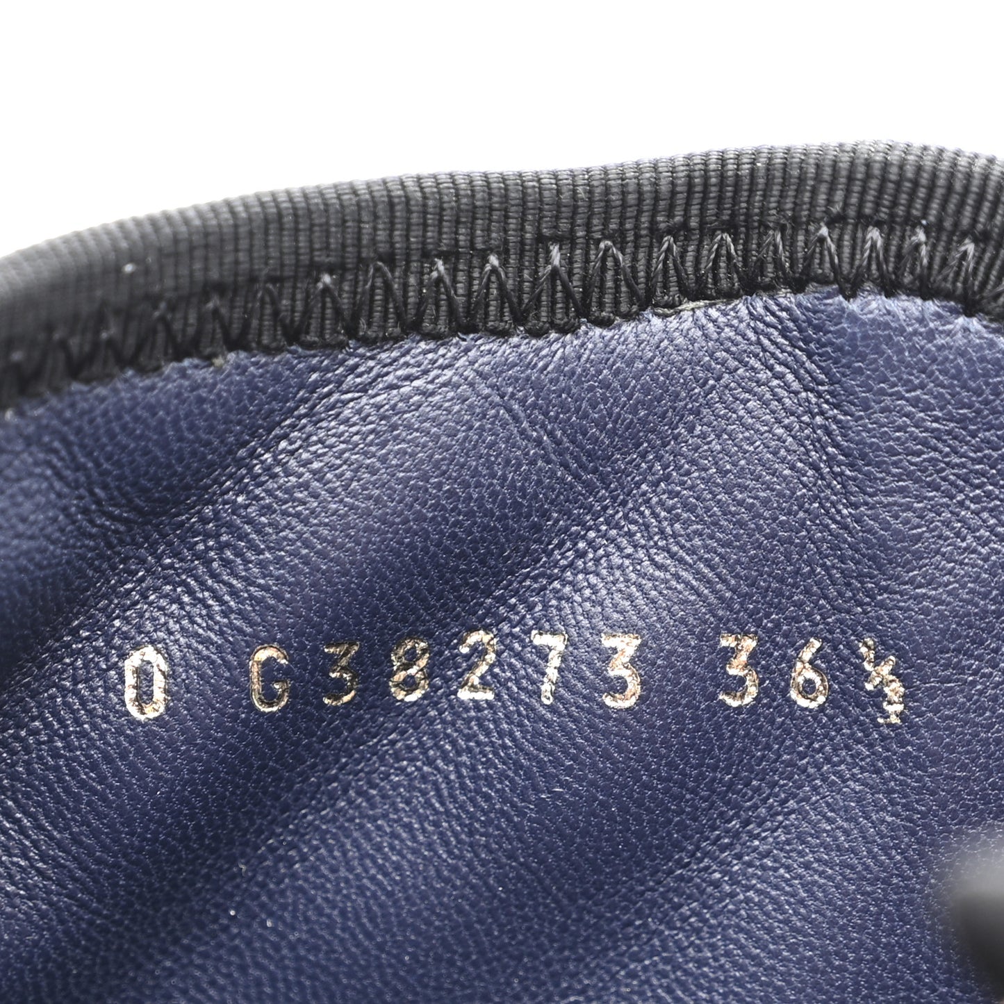 Fabric Grosgrain Quilted Cap Toe Lace Up Combat Boots 36.5 Navy Black