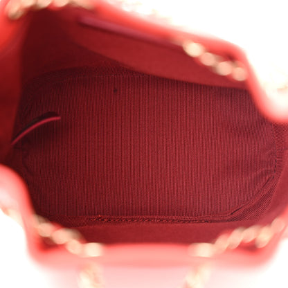 Chanel Calfskin Stitched Mini Drawstring CC Bag Red 5 of 11