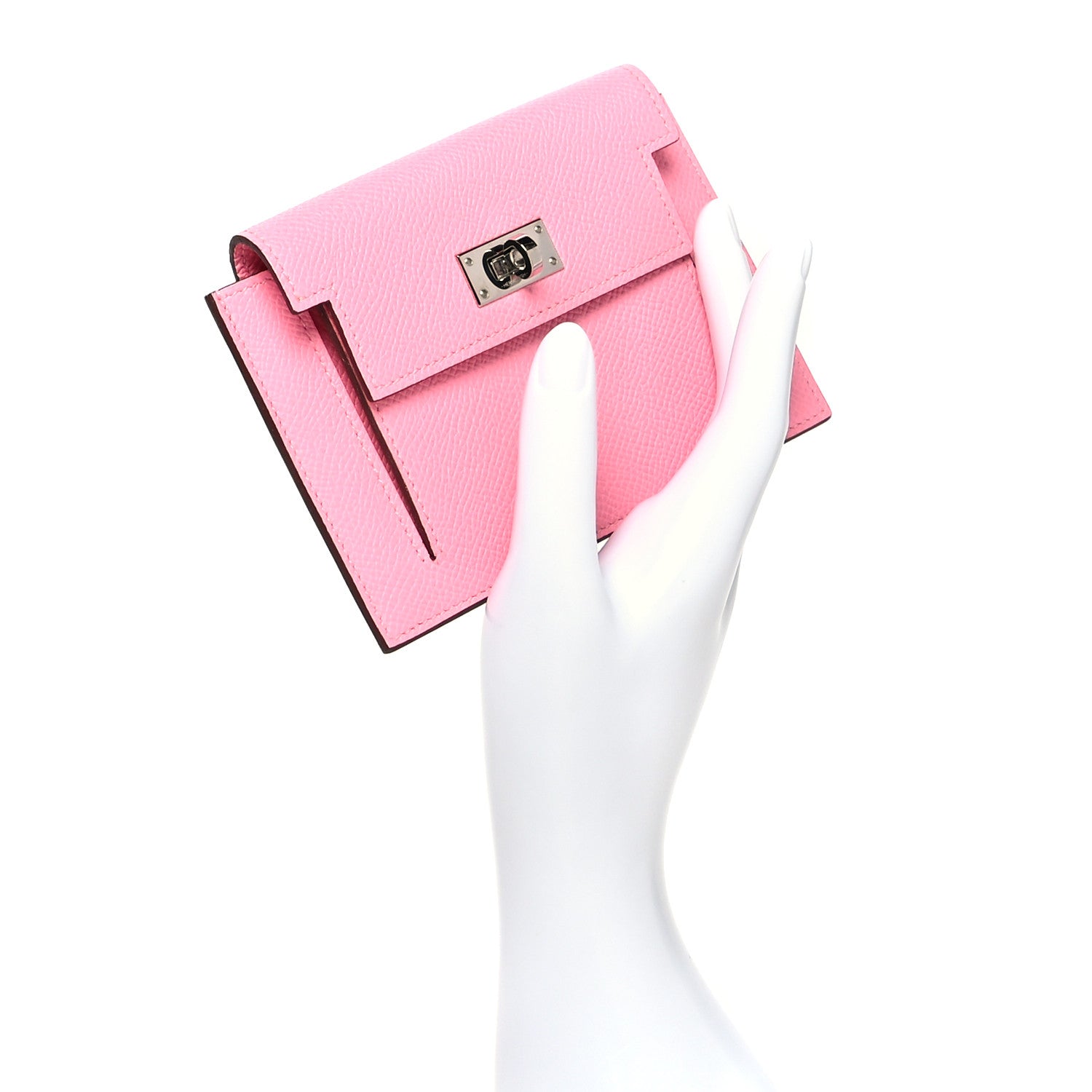 Hermes Epsom Kelly Pocket Compact Wallet Rose Confetti 2 of 8