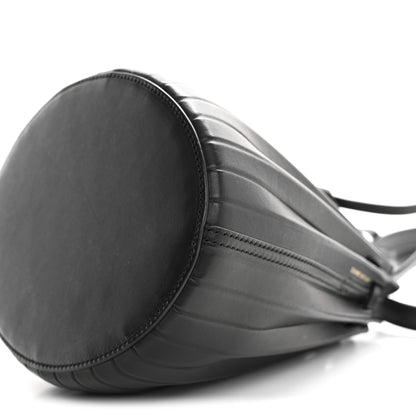 Mansur Gavriel Vegetable Tanned Calfskin Pleated Mini Bucket Bag Black Flamma 10 of 10
