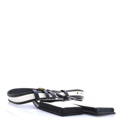 Fendi Calfskin Canvas Multi Accessory Belt Beige Black 4 of 9