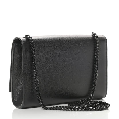 Saint Laurent Grain De Poudre Small Monogram Kate Satchel Black 3 of 11