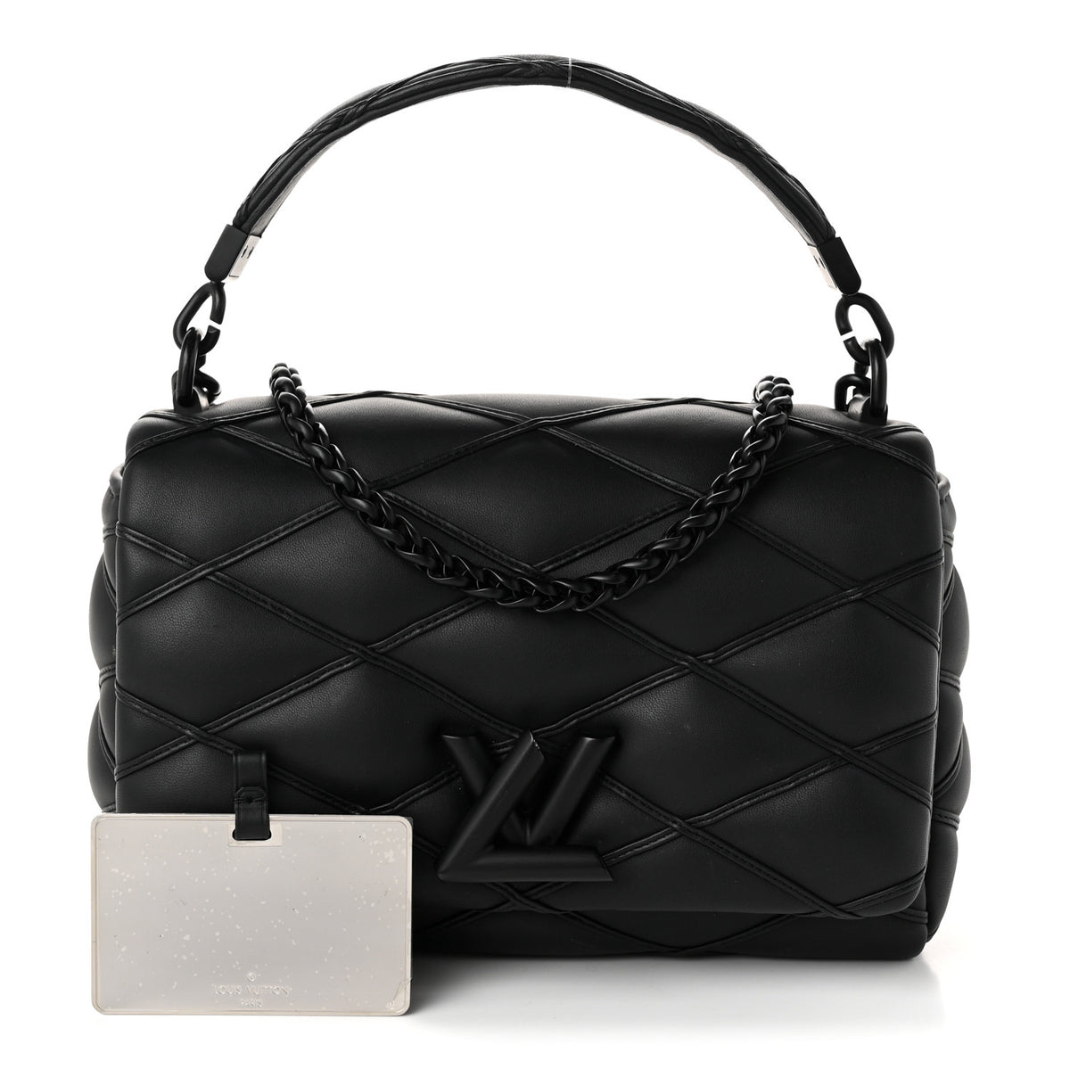 Lambskin Malletage Monochrome Top Handle GO-14 MM Black