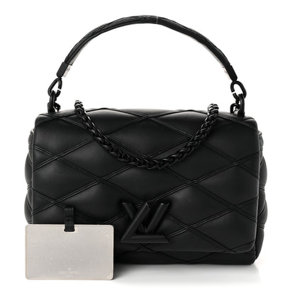 Louis Vuitton Lambskin Malletage Monochrome Top Handle GO-14 MM Black 3 of 10