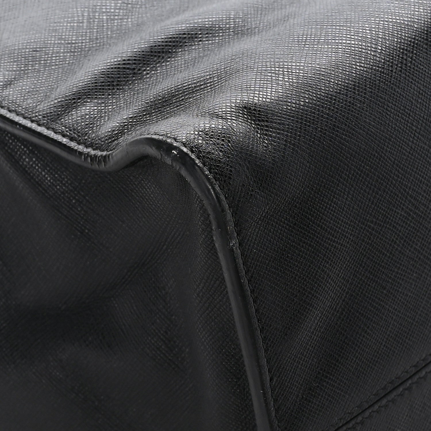 Prada Double Zip Saffiano Tote Black 7 of 10