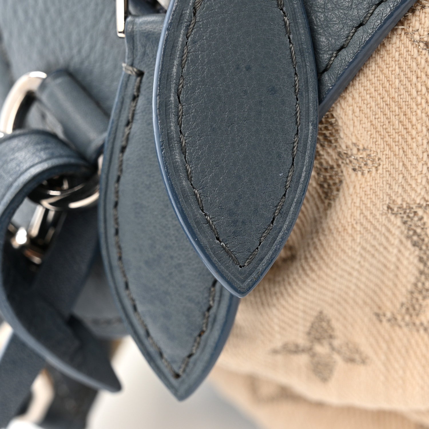 Louis Vuitton Monogram Denim Pochette Round Blue 1843887
