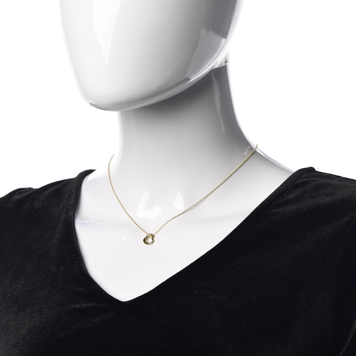 18K Yellow Gold Elsa Peretti Small Open Heart Pendant Necklace