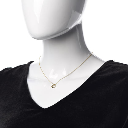 Tiffany 18K Yellow Gold Elsa Peretti Small Open Heart Pendant Necklace 2 of 7