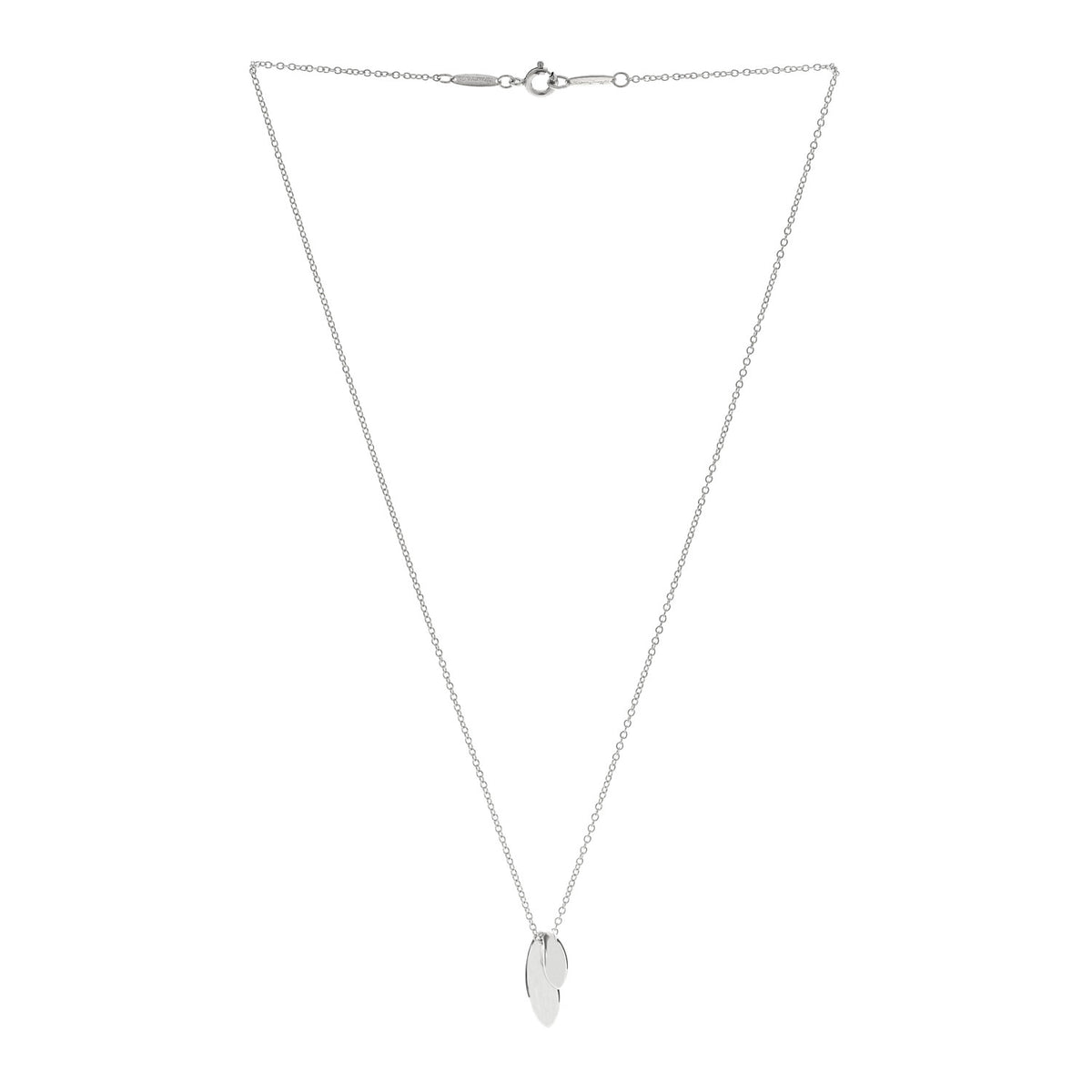 Sterling Silver Elsa Peretti Double Teardrop Pendant Necklace