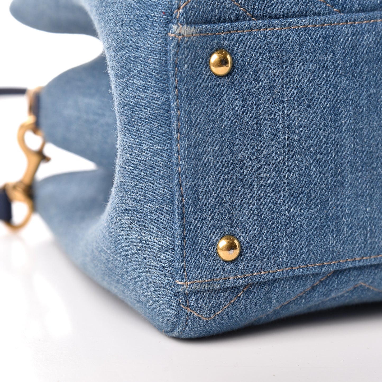 Denim Matelasse Small Pearly GG Marmont Tote Blue