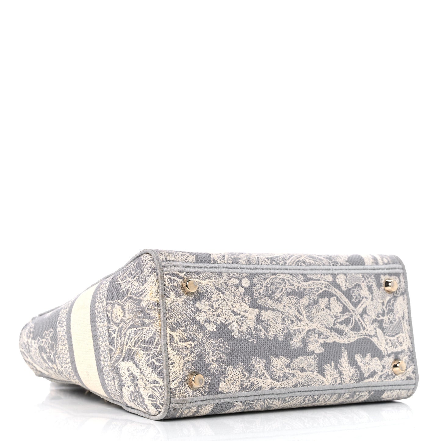 Canvas Toile De Jouy Reverse Embroidered Medium Lady D-Lite Gray
