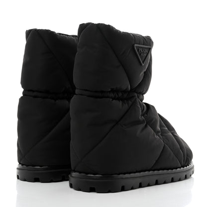 Prada Re-Nylon Piuma Triangle Logo Padded Drawcord Mens Snow Boots 10 Black 4 of 9